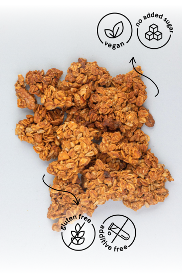 FRO Atıştırmalık Granola Vegan Glutensiz Şekersiz Atıştırmalık Sağlıklı Ara Öğün Granola