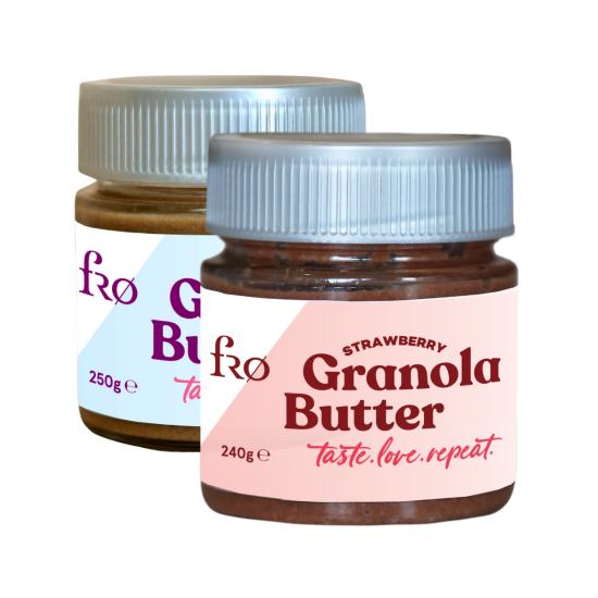 FRO 2’li Granola Butter Çilek Ve Original Glutensiz Şekersiz Vegan Sürülebilir Kahvaltılık 2x250gr