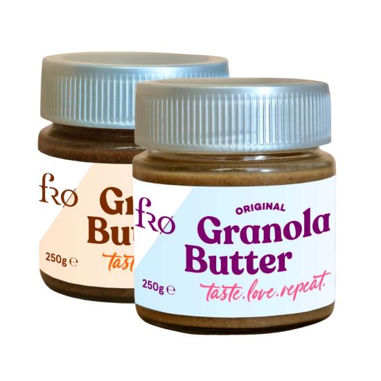 FRO 2’li Granola Butter Original Ve Cacao Glutensiz Şekersiz Vegan Sürülebilir Kahvaltılık 2x250gr