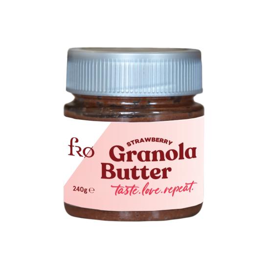 FRO Granola Butter Çilek Glutensiz Şekersiz Vegan Sürülebilir Kahvaltılık Ara Öğün 250gr